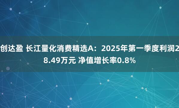 创达盈 长江量化消费精选A：2025年第一季度利润28.49万元 净值增长率0.8%